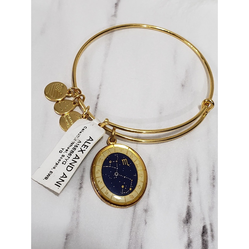 NEW ALEX AND ANI CELESTIAL Scorpio Zodiac Charm Bangle Bracelet Adjustable